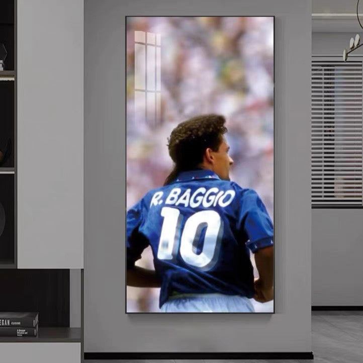 Roberto Baggio 1994 World Cup Back View Canvas Art | Italy Football Legend Poster | A Tribute to an Unforgettable Era