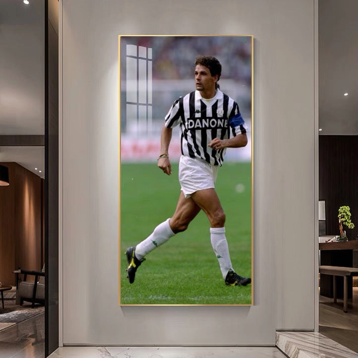 Roberto Baggio 1994 World Cup Back View Canvas Art | Italy Football Legend Poster | A Tribute to an Unforgettable Era