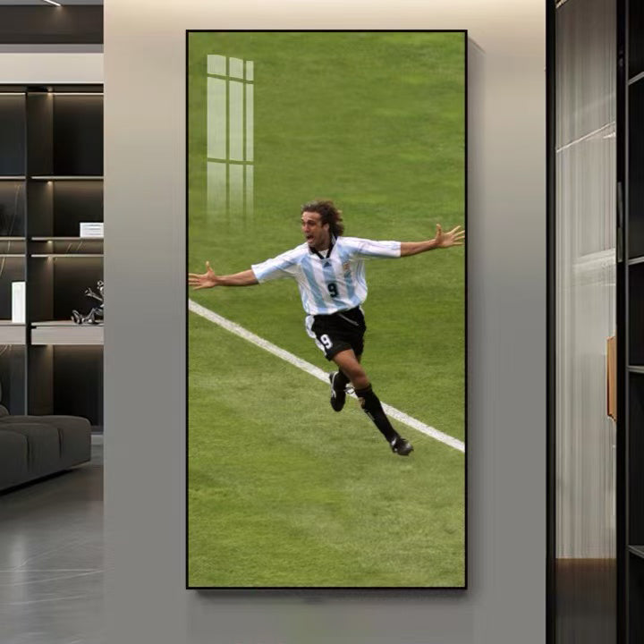Gabriel Batistuta Fiorentina & Argentina Football Poster Wall Art – Legendary Striker Decor - Vertical 1:2 WallArt
