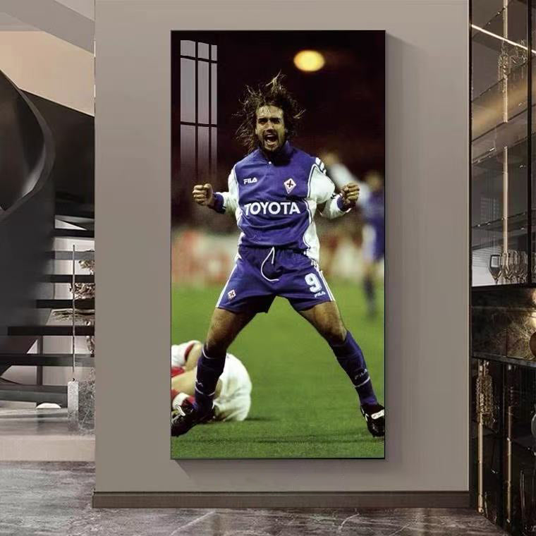 Gabriel Batistuta Fiorentina & Argentina Football Poster Wall Art – Legendary Striker Decor - Vertical 1:2 WallArt