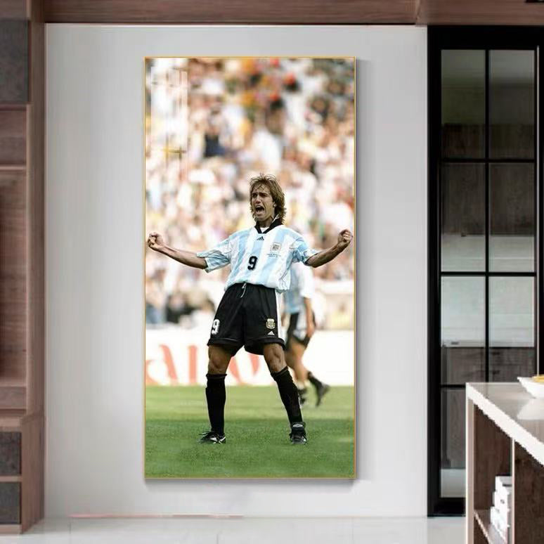 Gabriel Batistuta Fiorentina & Argentina Football Poster Wall Art – Legendary Striker Decor - Vertical 1:2 WallArt
