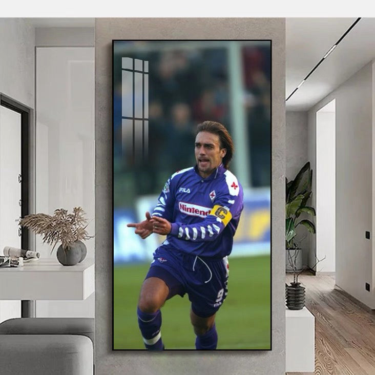 Gabriel Batistuta Fiorentina & Argentina Football Poster Wall Art – Legendary Striker Decor - Vertical 1:2 WallArt