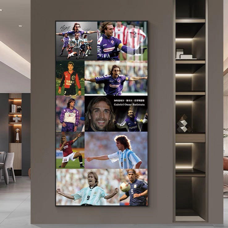 Gabriel Batistuta Fiorentina & Argentina Football Poster Wall Art – Legendary Striker Decor - Vertical 1:2 WallArt
