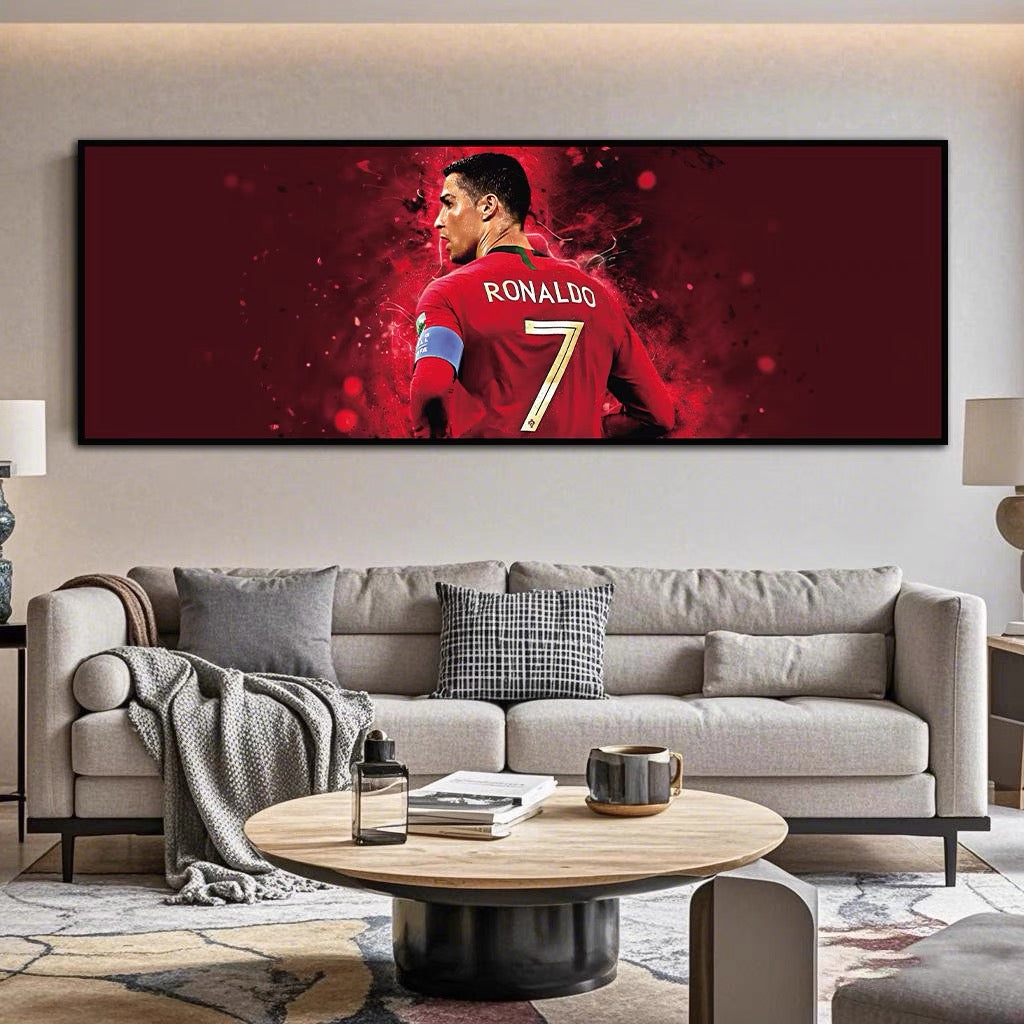 Cristiano Ronaldo Career Tribute Football Wall Art - Portugal & Real Madrid Legend Landscape Print Home Decor