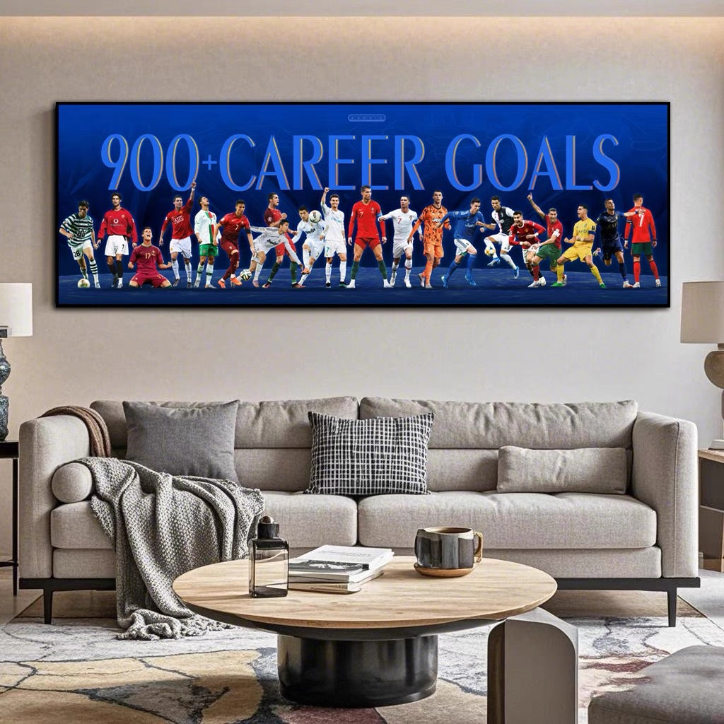 Cristiano Ronaldo Career Tribute Football Wall Art - Portugal & Real Madrid Legend Landscape Print Home Decor