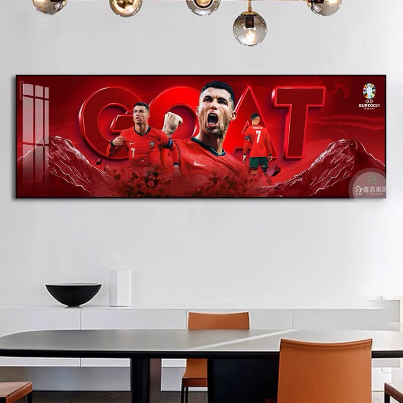 Cristiano Ronaldo Career Tribute Football Wall Art - Portugal & Real Madrid Legend Landscape Print Home Decor
