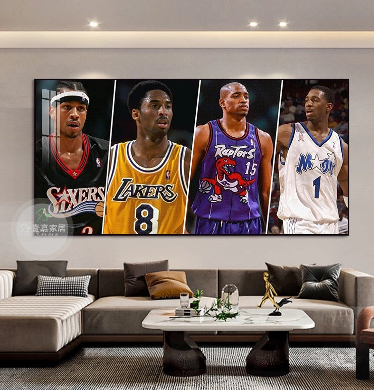 The Big Four SGs: AI, Kobe, Vince & T-Mac - Horizontal 2:1 WallArt
