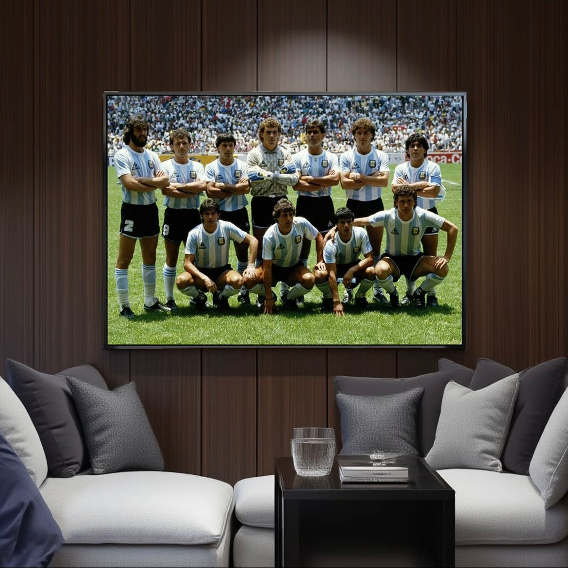 Diego Maradona 1986 World Cup Champion Poster – Argentina Football Legend Trophy Wall Art