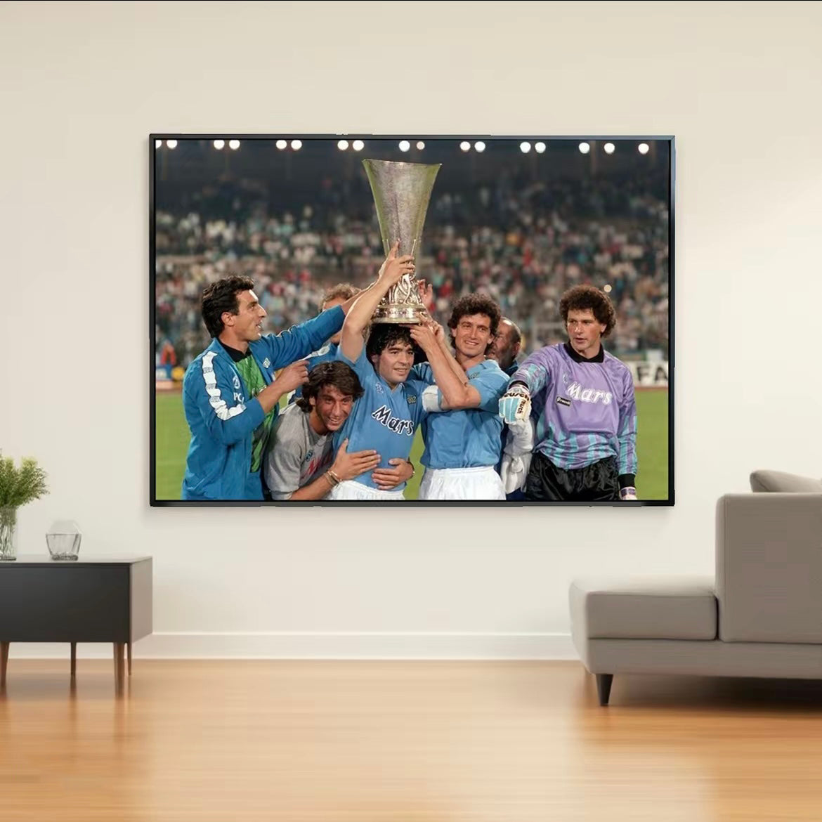 Diego Maradona 1986 World Cup Champion Poster – Argentina Football Legend Trophy Wall Art