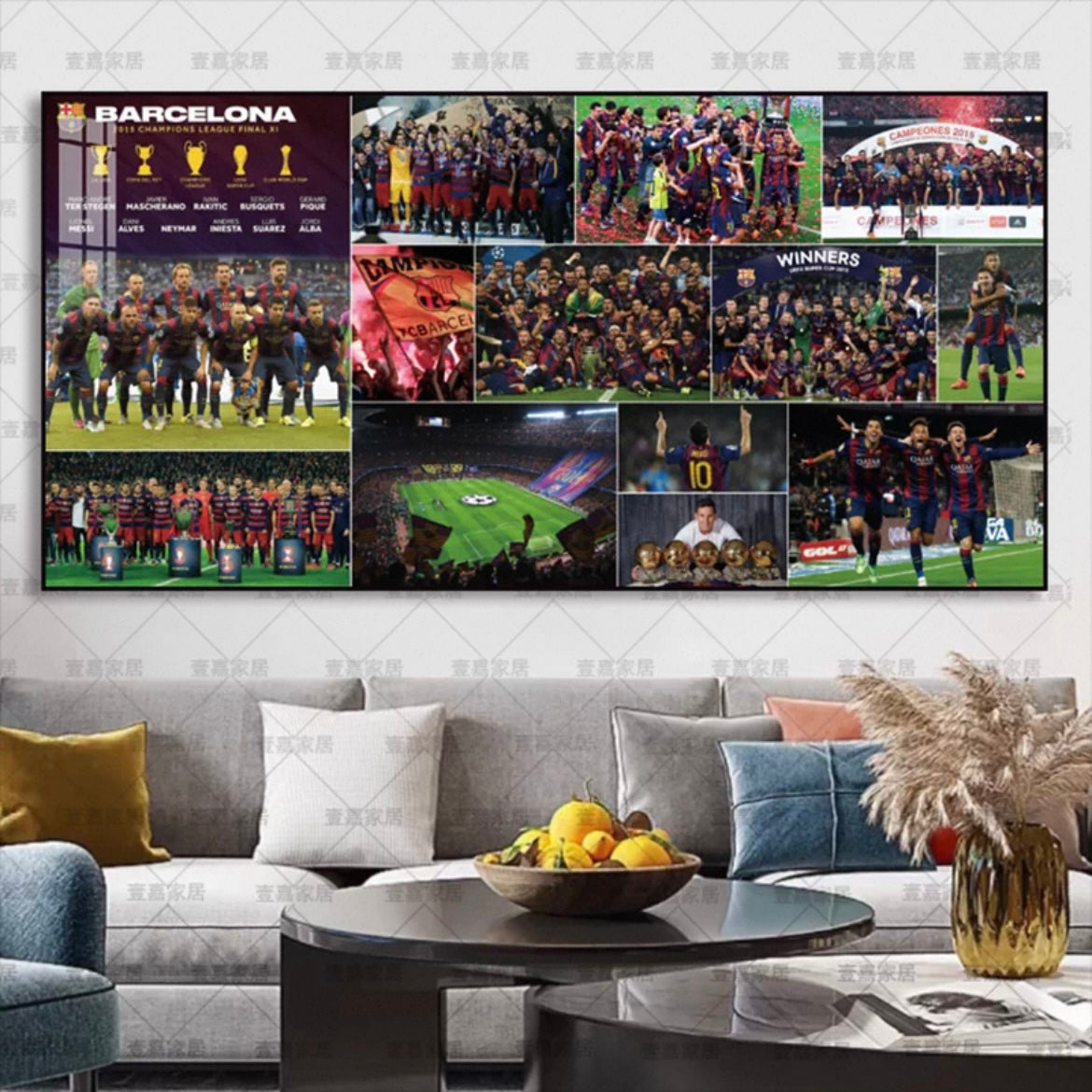 Real Madrid - Barcelona - Manchester City - Manchester United - Arsenal WallArt