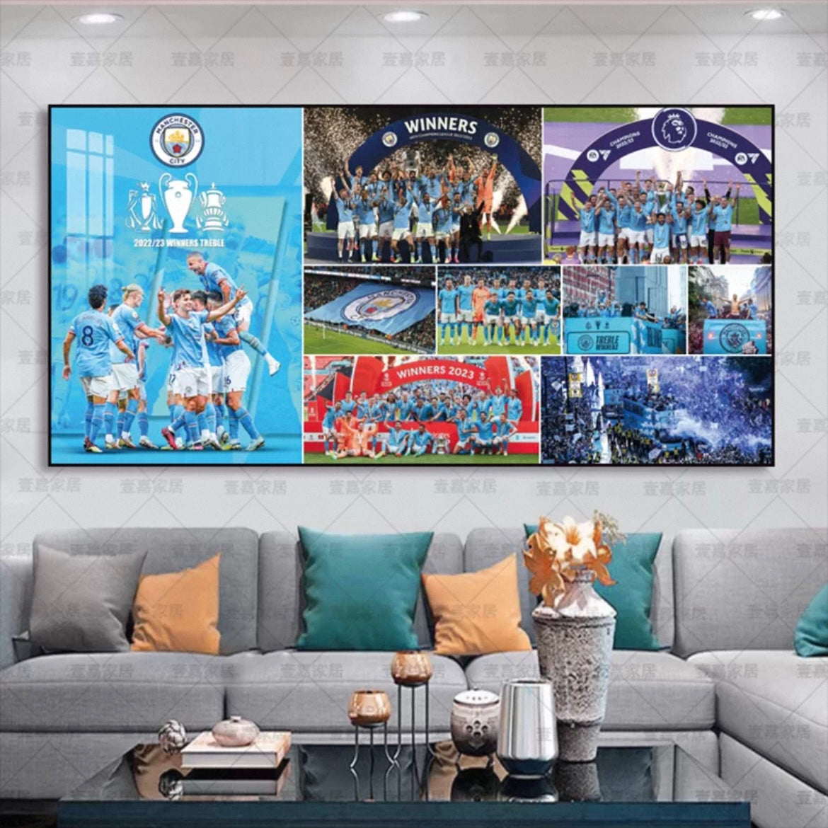 Real Madrid - Barcelona - Manchester City - Manchester United - Arsenal WallArt
