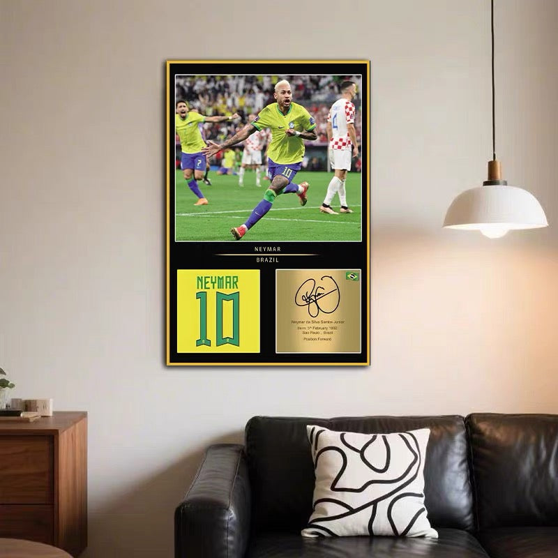 Neymar Jr. Horizontal 3:2 WallArt - Crystal Porcelain Painting - Aluminum Frame