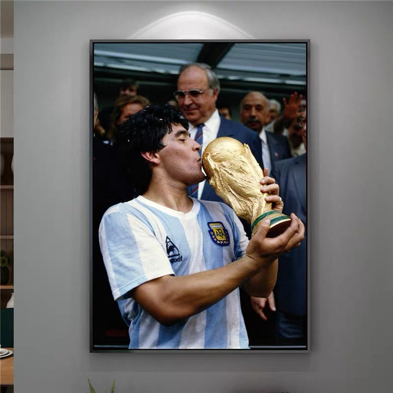 Diego Maradona 1986 World Cup Champion Poster – Argentina Football Legend Wall Art