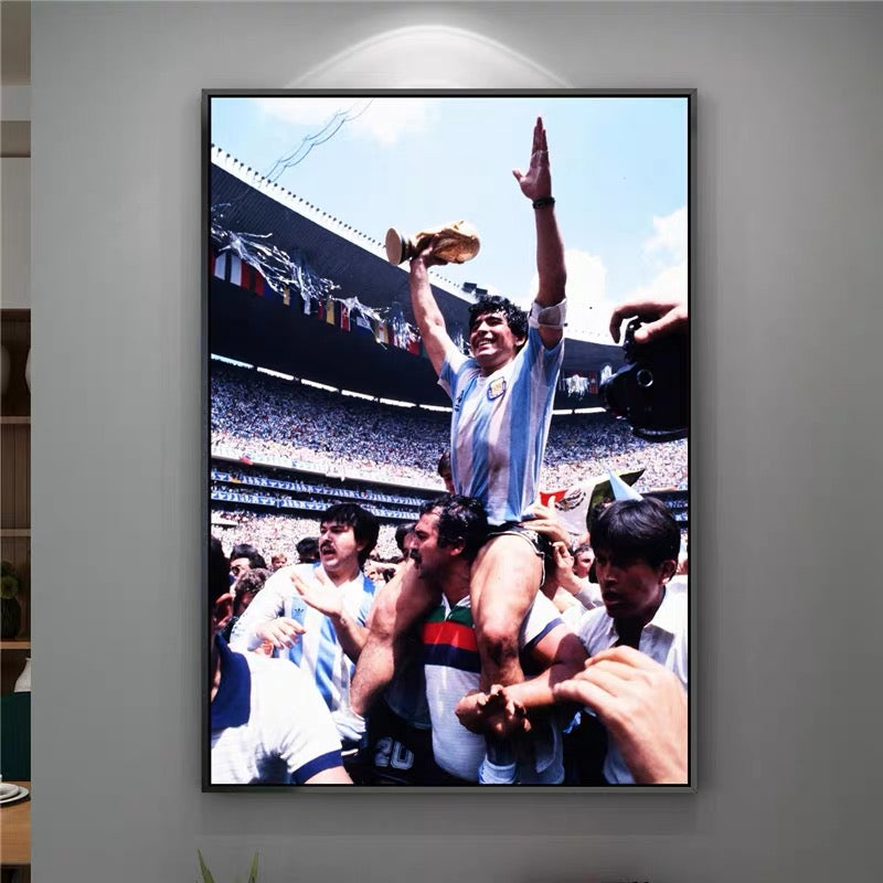 Diego Maradona 1986 World Cup Champion Poster – Argentina Football Legend Wall Art