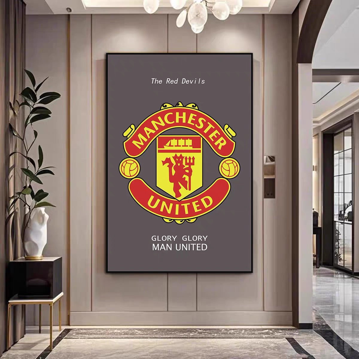 Football Club Crest Wall Art — Manchester United, AC Milan, FC Barcelona, Real Madrid