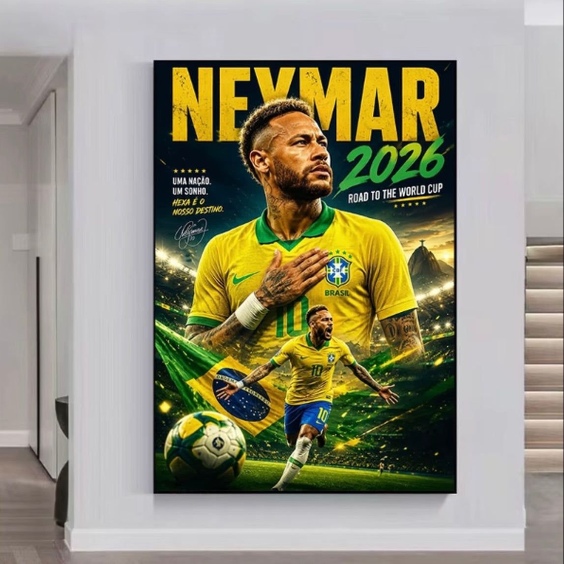 2026 FIFA World Cup Legends Poster 🏆 Messi & Ronaldo Football Superstars Wall Art