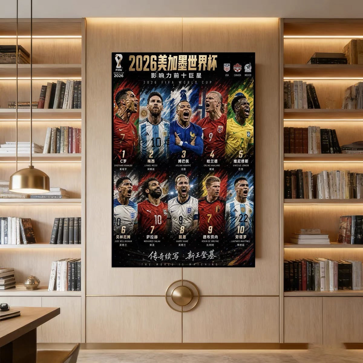 2026 FIFA World Cup Legends Poster 🏆 Messi & Ronaldo Football Superstars Wall Art