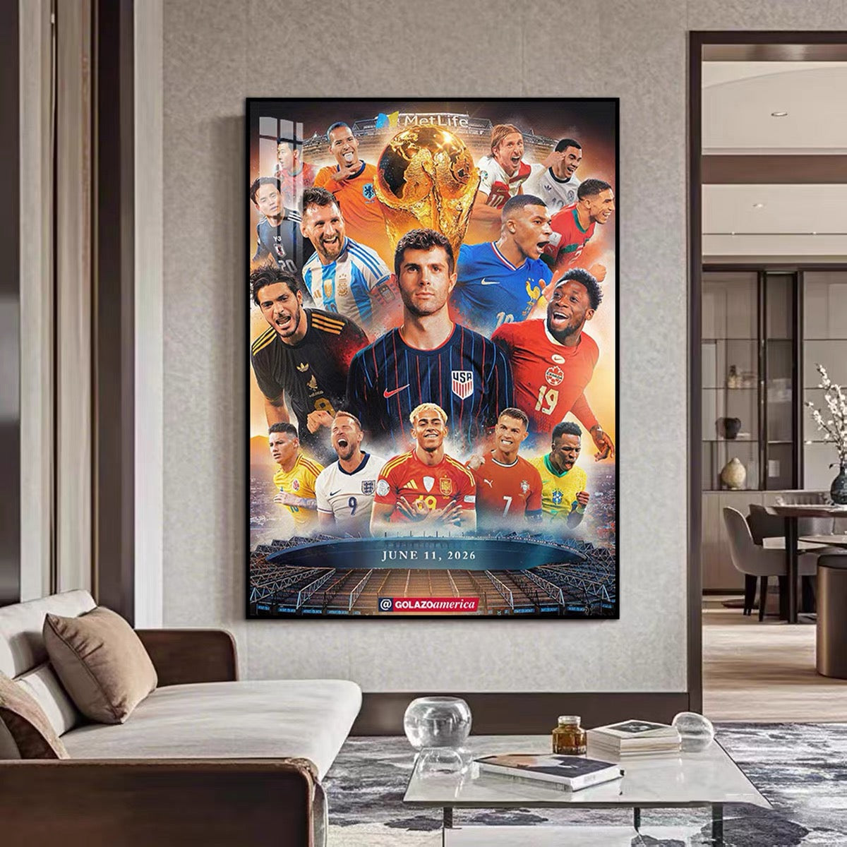 2026 FIFA World Cup Legends Poster 🏆 Messi & Ronaldo Football Superstars Wall Art