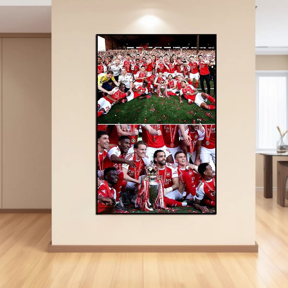 Arsenal Premier League Champions Poster Wall Art – Two Generations Football Club Legacy Decor