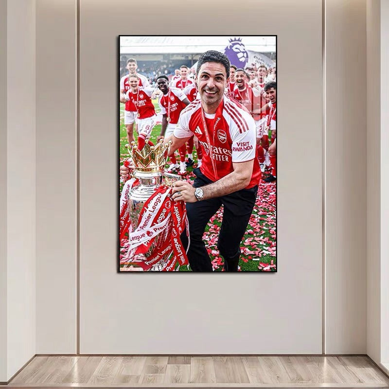 Arsenal Premier League Champions Poster Wall Art – Two Generations Football Club Legacy Decor