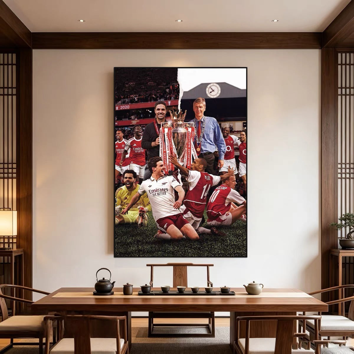 Arsenal Premier League Champions Poster Wall Art – Two Generations Football Club Legacy Decor