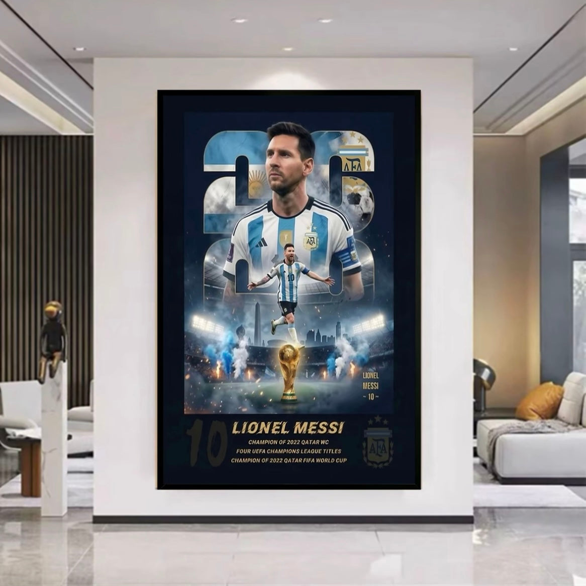 2026 World Cup Football Superstars Poster – Messi Mbappé Yamal Neymar Haaland Wall Art
