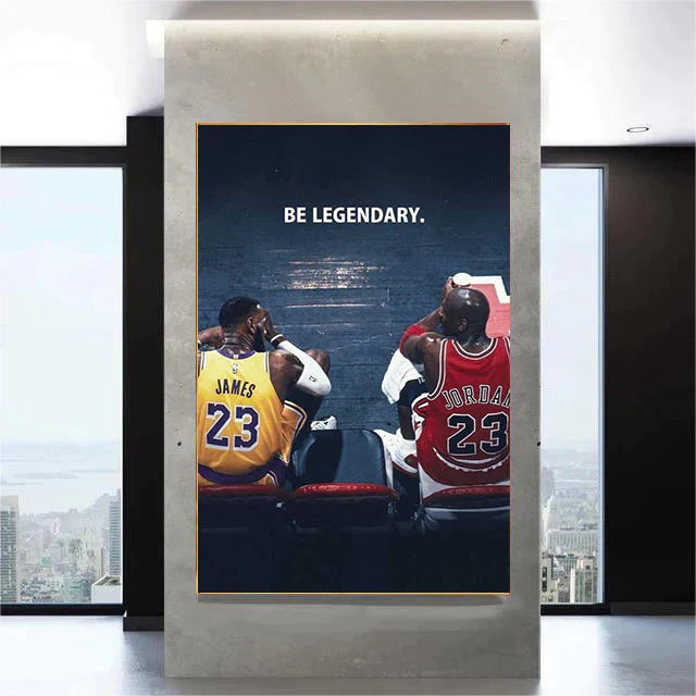 Michael Jordan × Kobe Bryant / LeBron James Wall Art – Basketball Legend Poster for Living Room & Bedroom Decor