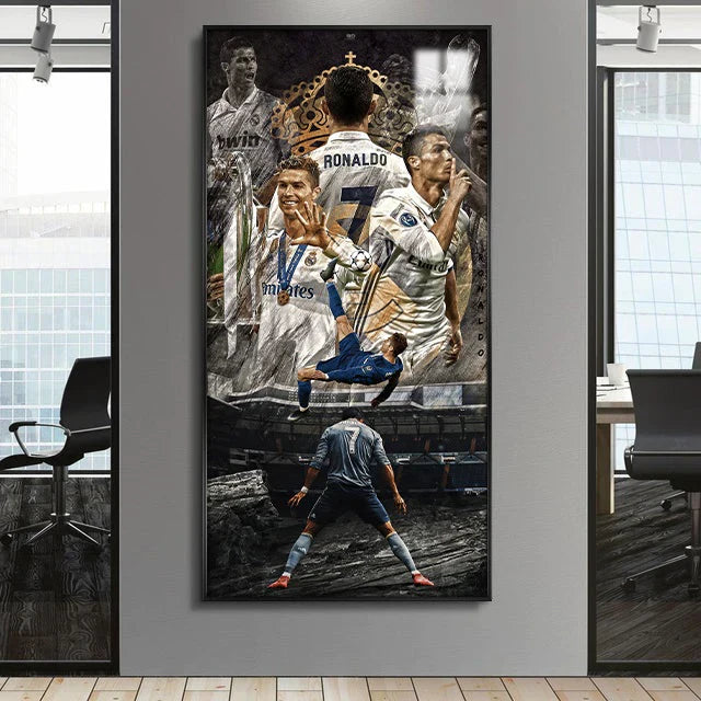 Cristiano Ronaldo CR7 Real Madrid Football Wall Art Poster Sports Decor for Entryway Hallway Living Room Background Wall