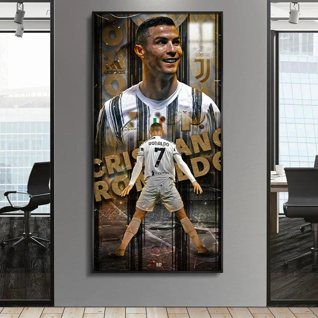 Cristiano Ronaldo CR7 Juventus Football Wall Art Poster Sports Decor for Entryway Hallway Living Room
