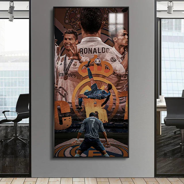 Cristiano Ronaldo CR7 Real Madrid Football Wall Art Poster Sports Decor for Entryway Hallway Living Room Background Wall
