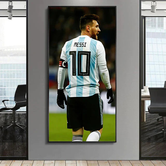 Lionel Messi GOAT Poster Wall Art – Argentina Football Legend Decor for Living Room & Bedroom