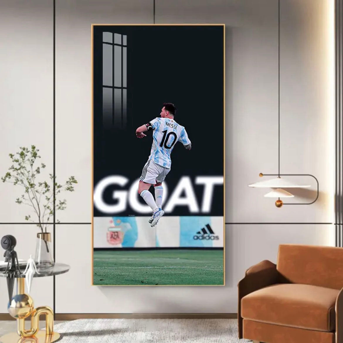 Lionel Messi GOAT Poster Wall Art – Argentina Football Legend Decor for Living Room & Bedroom