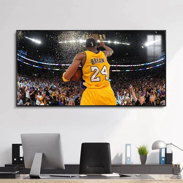 Kobe Bryant 🐍 No.24 Championship Tribute Poster – Iconic Celebration Moment Wall Art