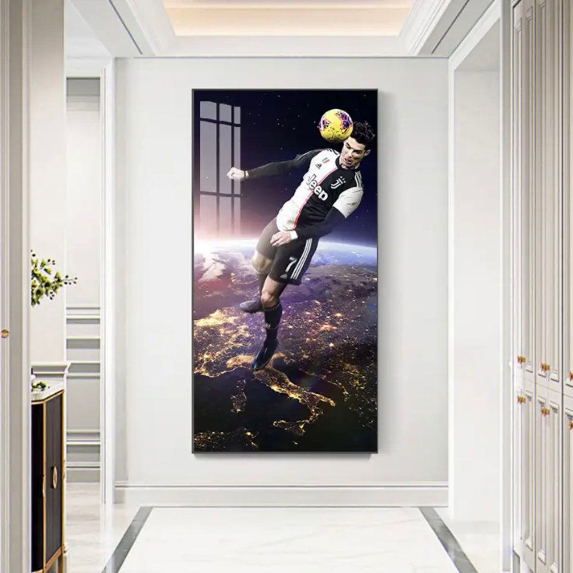 Cristiano Ronaldo CR7 Juventus Football Wall Art Poster Sports Decor for Entryway Hallway Living Room