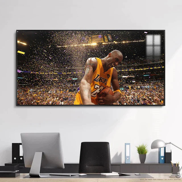 Kobe Bryant 🐍 No.24 Championship Tribute Poster – Iconic Celebration Moment Wall Art
