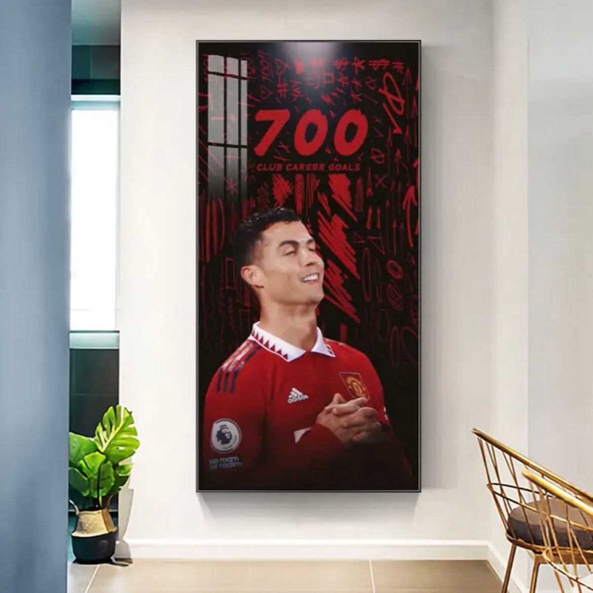Cristiano Ronaldo CR7 Manchester United Football Wall Art Poster Sports Decor for Entryway Hallway Living Room