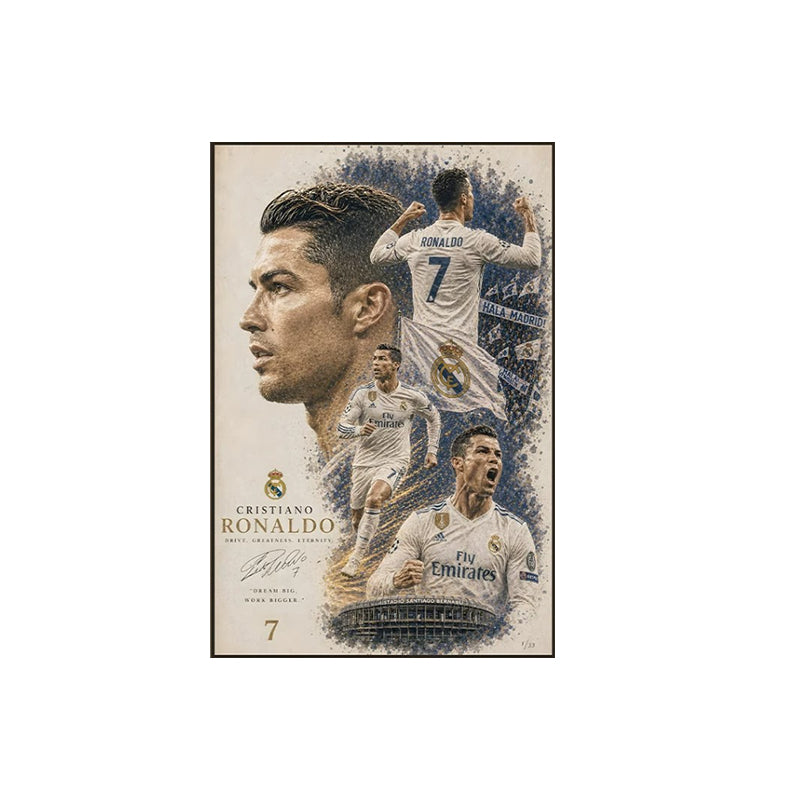 Ronaldo football Real Madrid poster wall decoration hanging painting