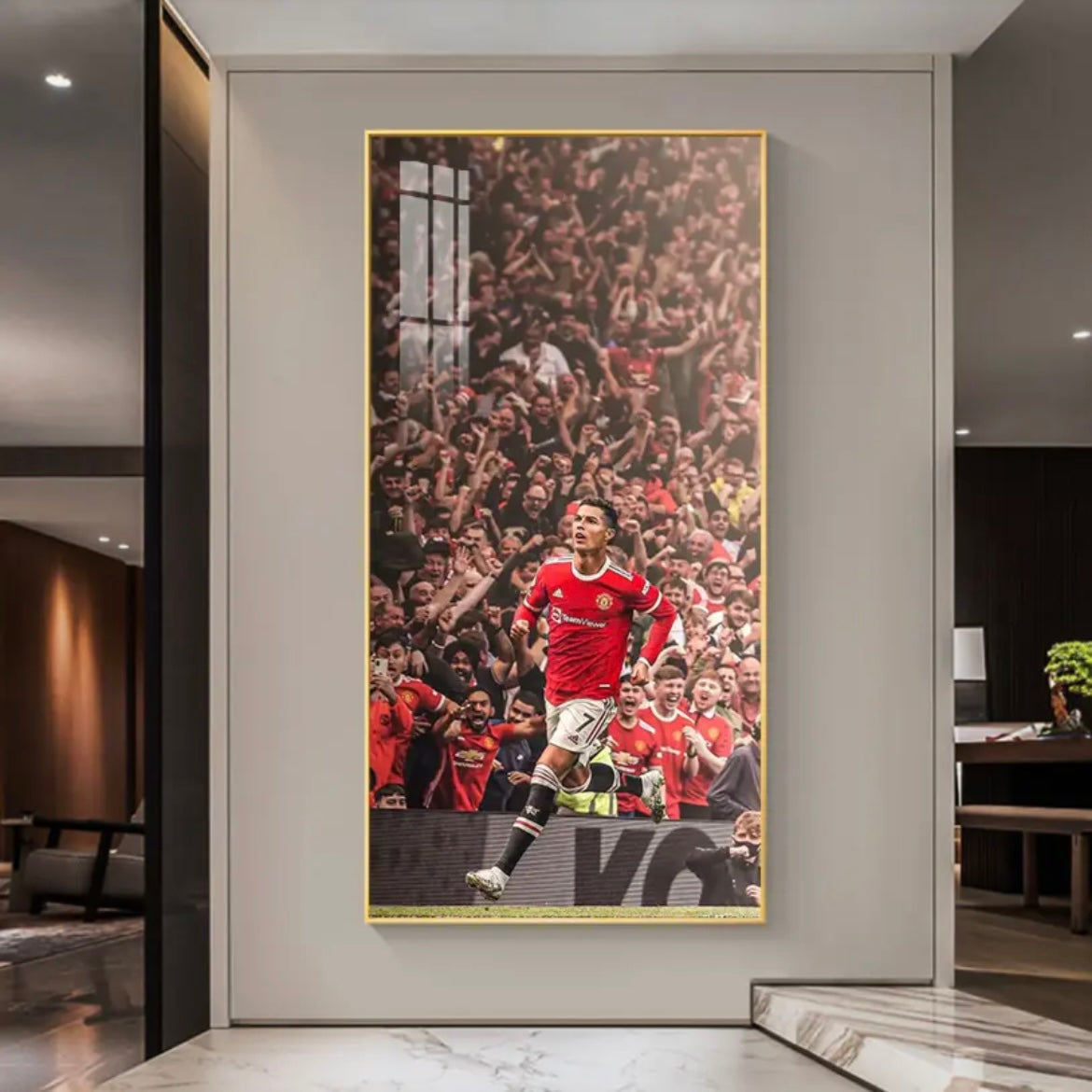 Cristiano Ronaldo CR7 Manchester United Football Wall Art Poster Sports Decor for Entryway Hallway Living Room