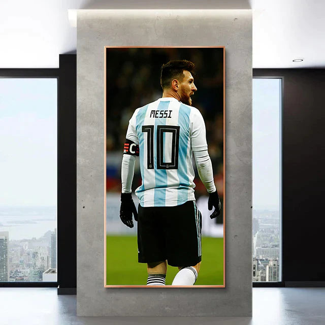Lionel Messi GOAT Poster Wall Art – Argentina Football Legend Decor for Living Room & Bedroom