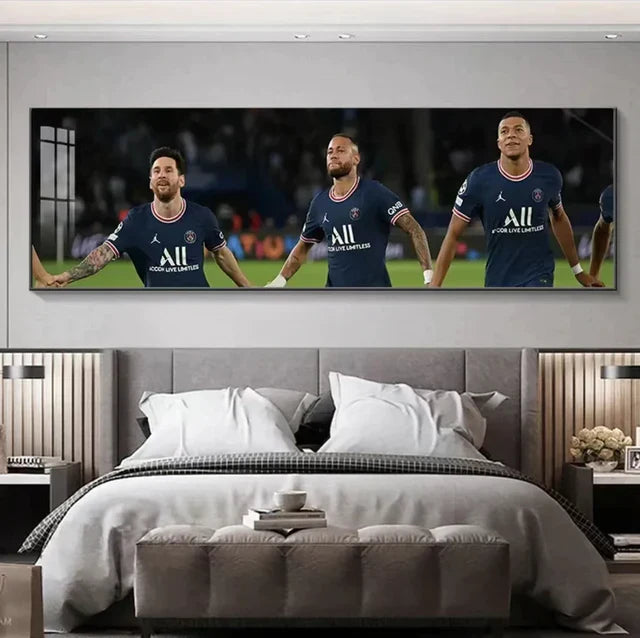 Messi Neymar Mbappe - Horizontal 3:1 WallArt