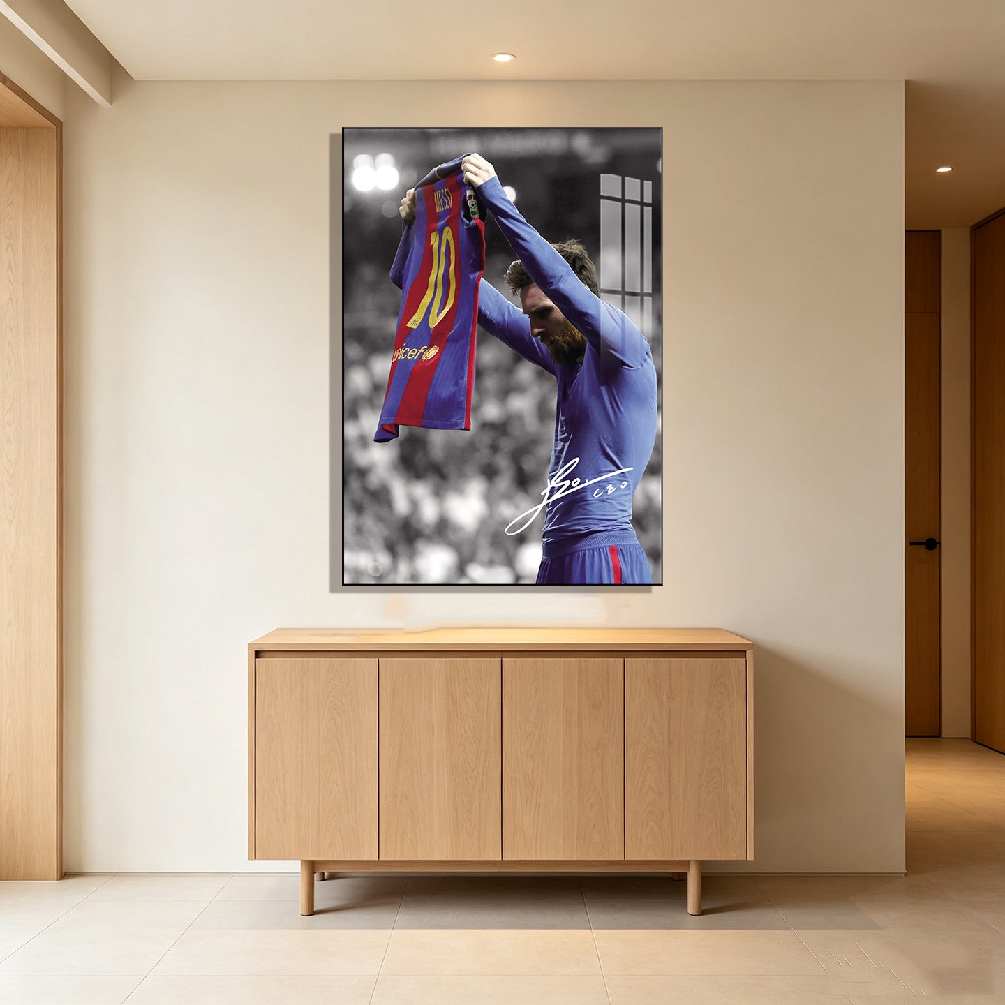 Messi Football Barcelona Poster Wall Decor Hanging Art