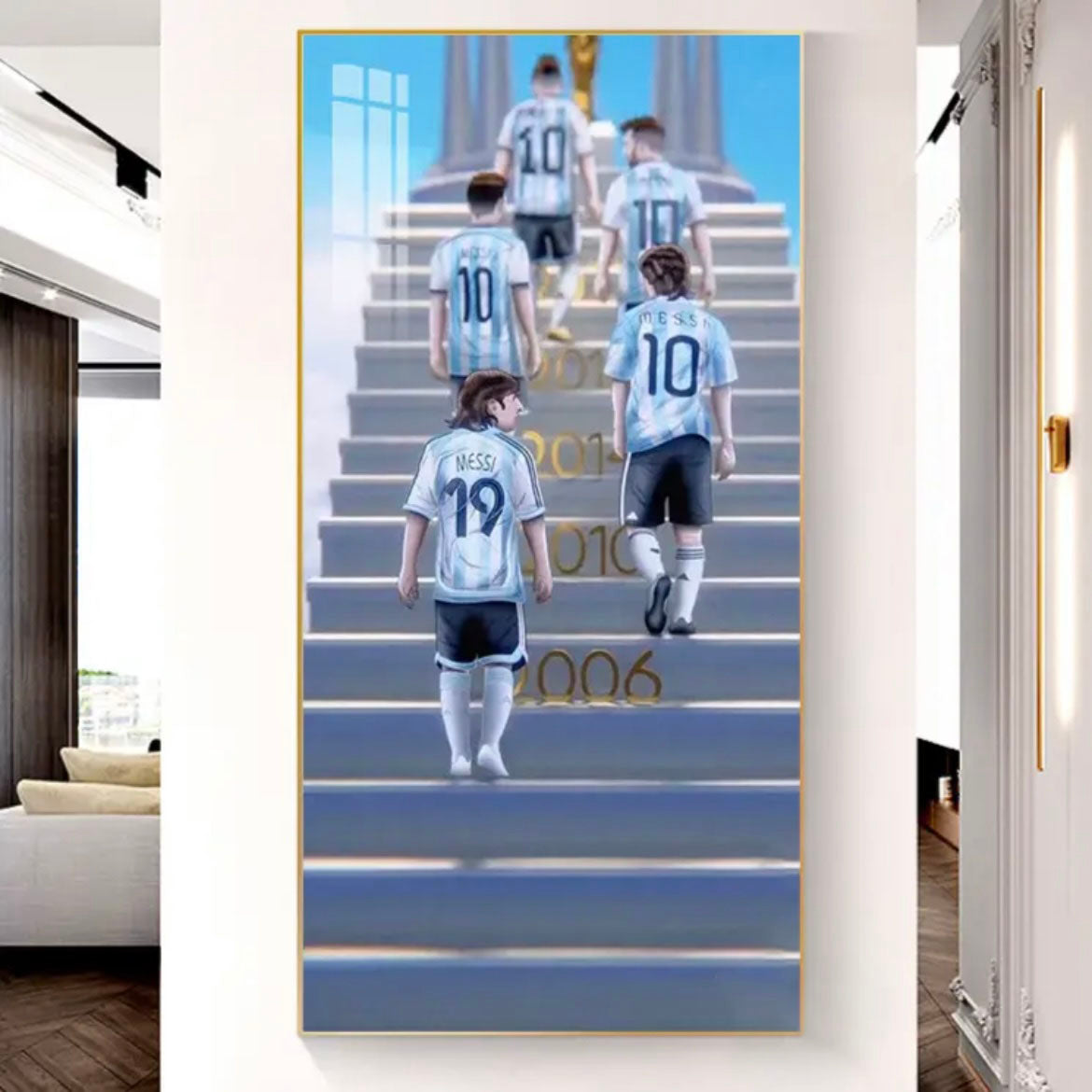 Lionel Messi GOAT Poster Wall Art – Argentina Football Legend Decor for Living Room & Bedroom