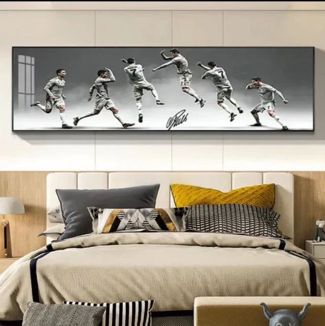 Cristiano Ronaldo Career Tribute Football Wall Art - Portugal & Real Madrid Legend Landscape Print Home Decor