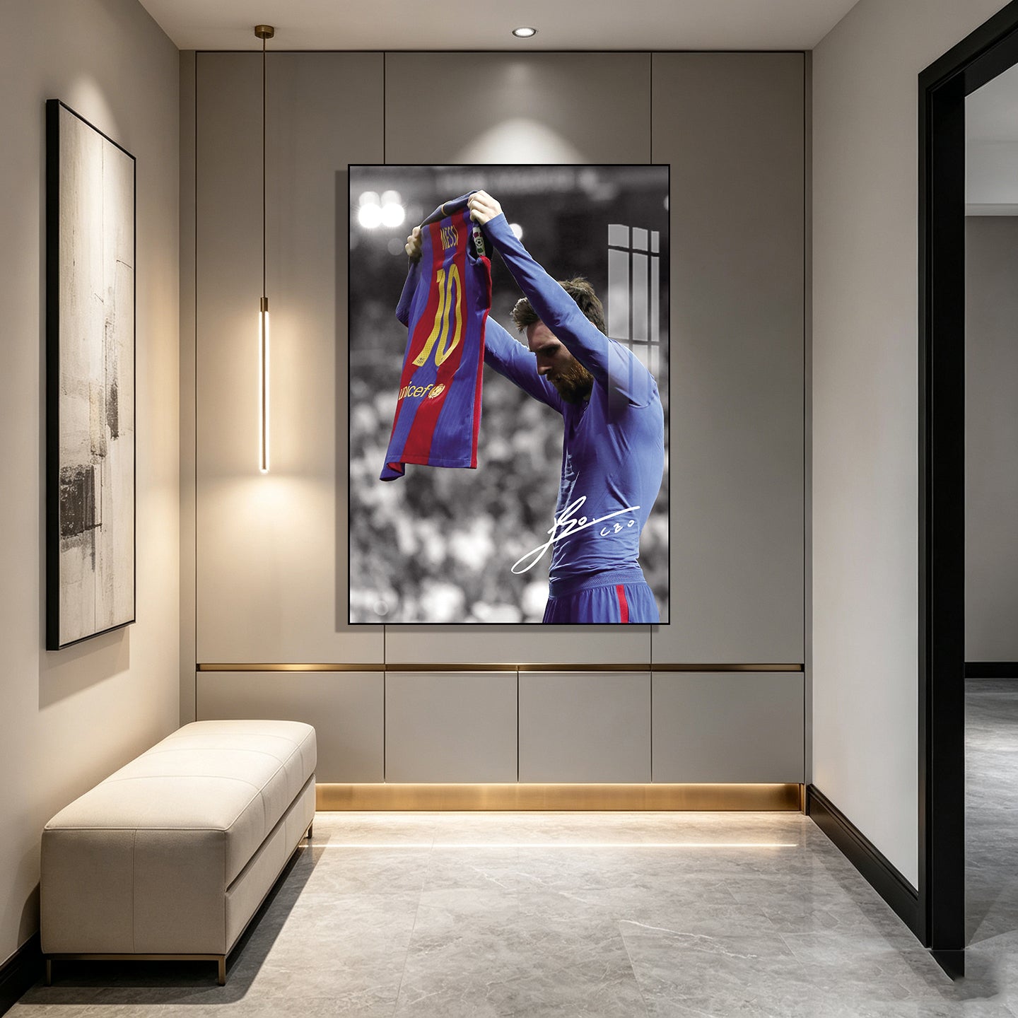 Messi Football Barcelona Poster Wall Decor Hanging Art
