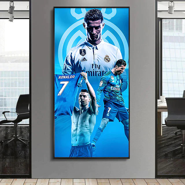 Cristiano Ronaldo CR7 Real Madrid Football Wall Art Poster Sports Decor for Entryway Hallway Living Room Background Wall