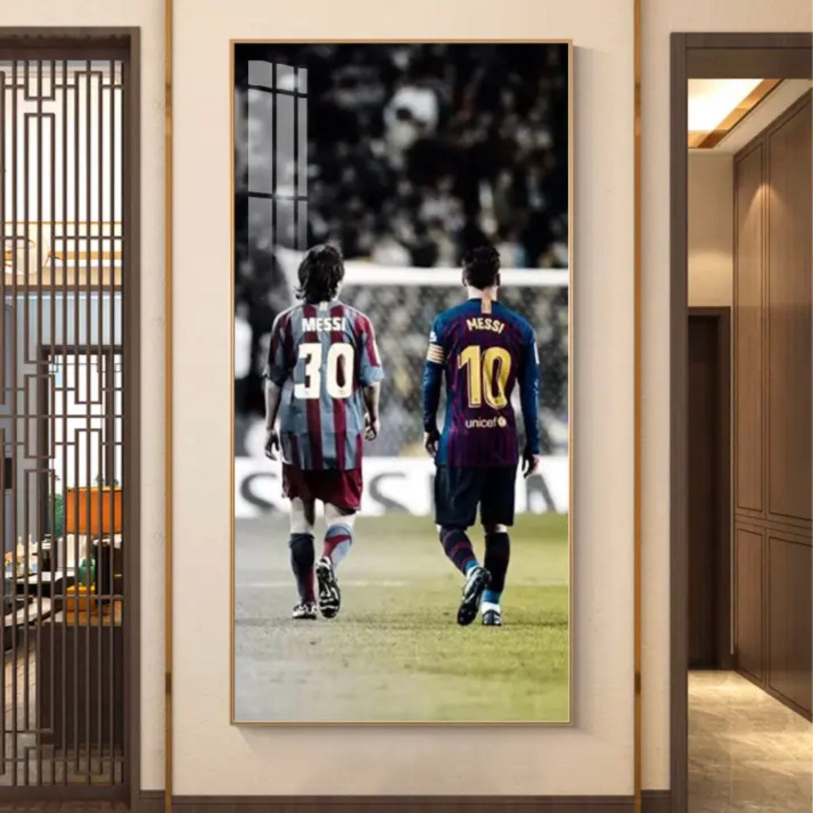Lionel Messi Barcelona Compilation Poster Wall Art – Football Legend Career Highlights Decor