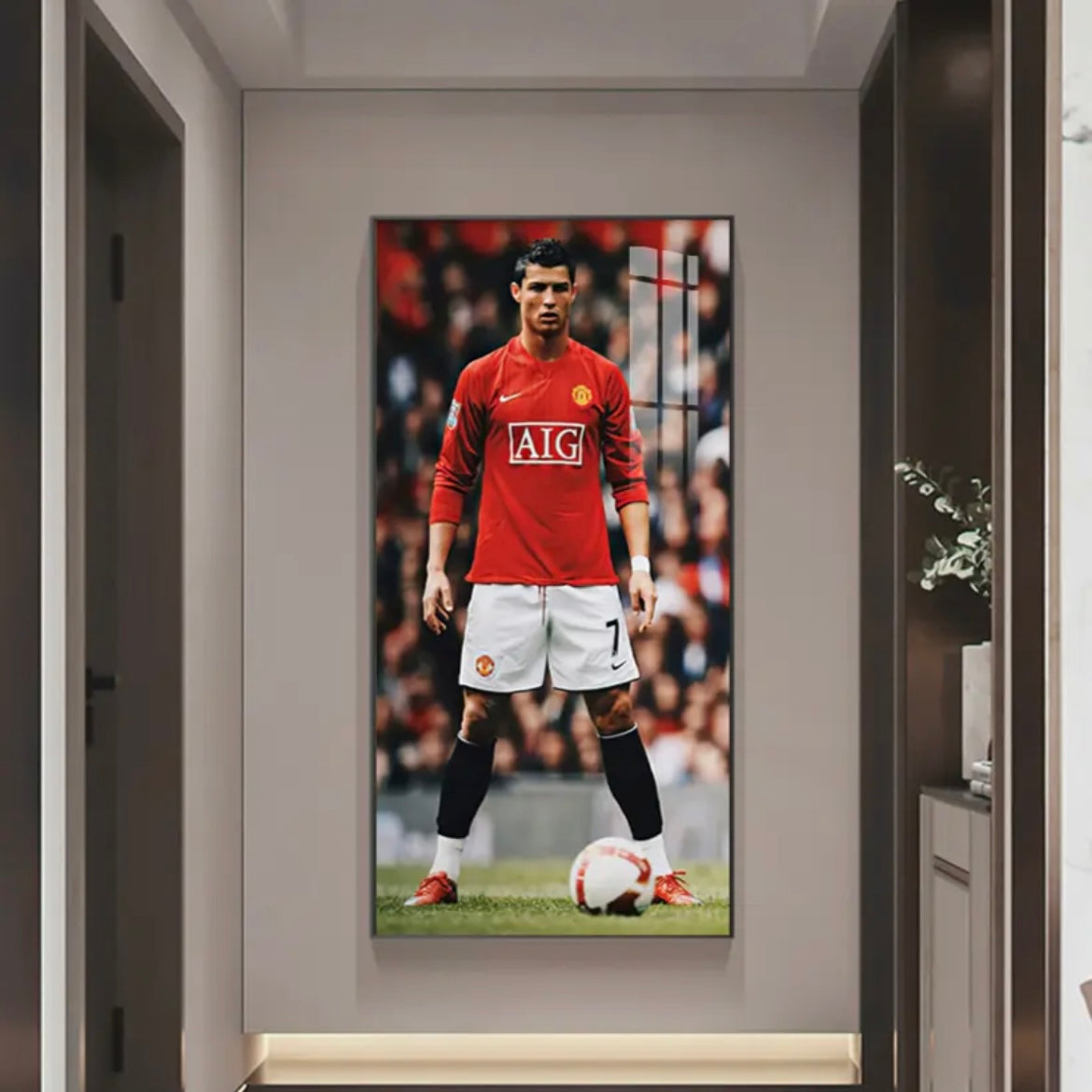 Cristiano Ronaldo CR7 Manchester United Football Wall Art Poster Sports Decor for Entryway Hallway Living Room