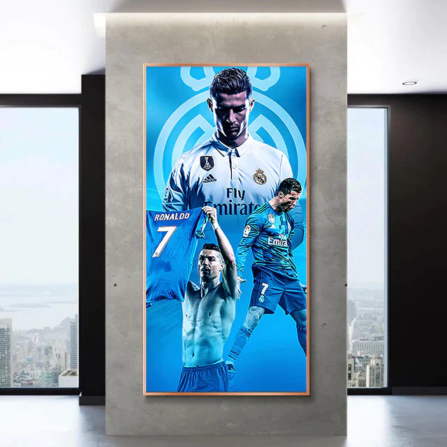 Cristiano Ronaldo CR7 Real Madrid Football Wall Art Poster Sports Decor for Entryway Hallway Living Room Background Wall