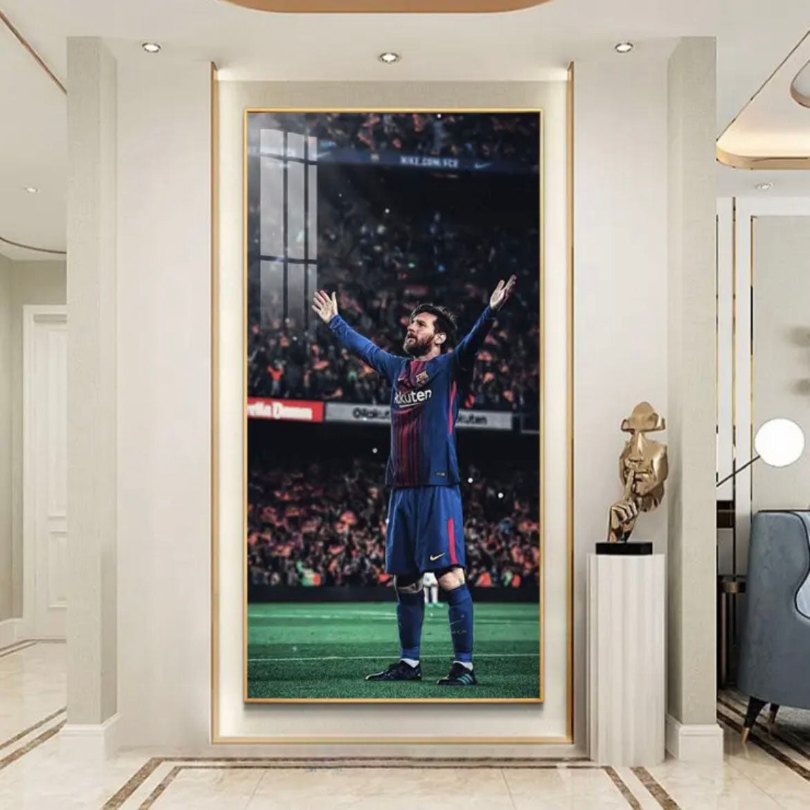 Lionel Messi Barcelona Compilation Poster Wall Art – Football Legend Career Highlights Decor
