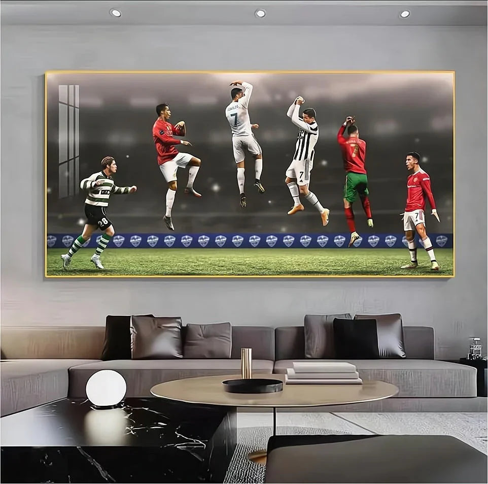 Cristiano Ronaldo SIUU Celebration Football Wall Art Legendary Goal Moment Home Decor
